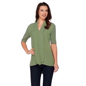 H by Halston Chiffon Knit Top